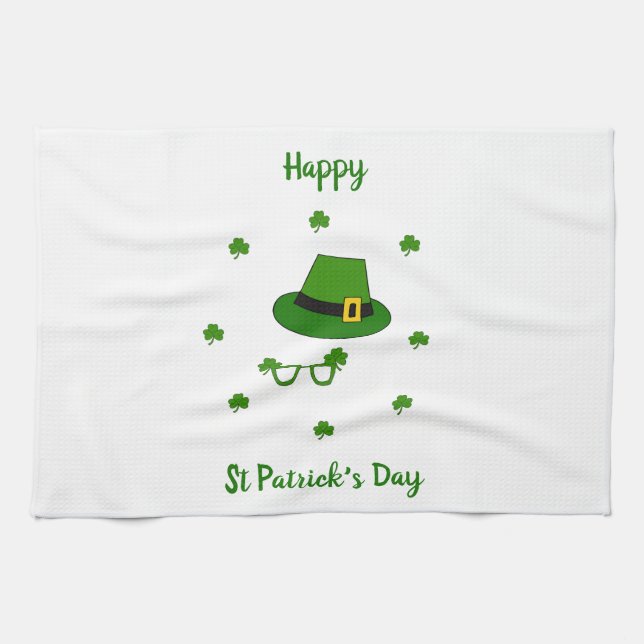 Minimalistisk Cute Lycklig St patrick's day Kökshandduk (Horisontell)