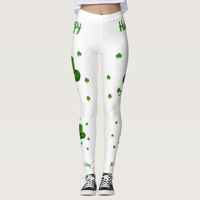 Minimalistisk Cute Lycklig St patrick's day Leggings (Framsida)