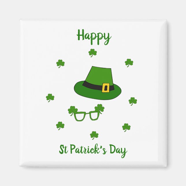 Minimalistisk Cute Lycklig St patrick's day Magnet (Framsidan)