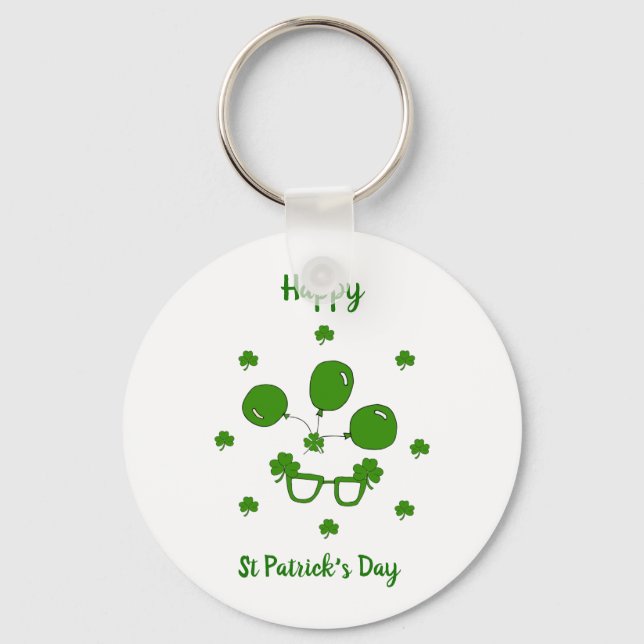 Minimalistisk Cute Lycklig St patrick's day Nyckelring (Framsida)