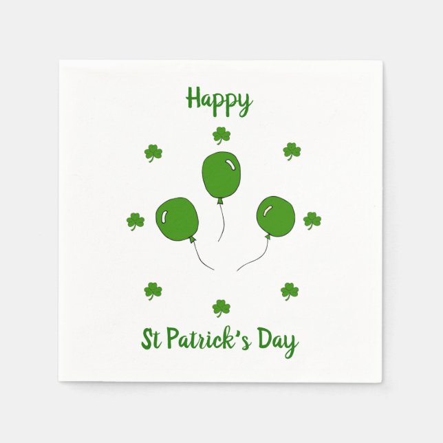 Minimalistisk Cute Lycklig St patrick's day Pappersservett (Framsidan)