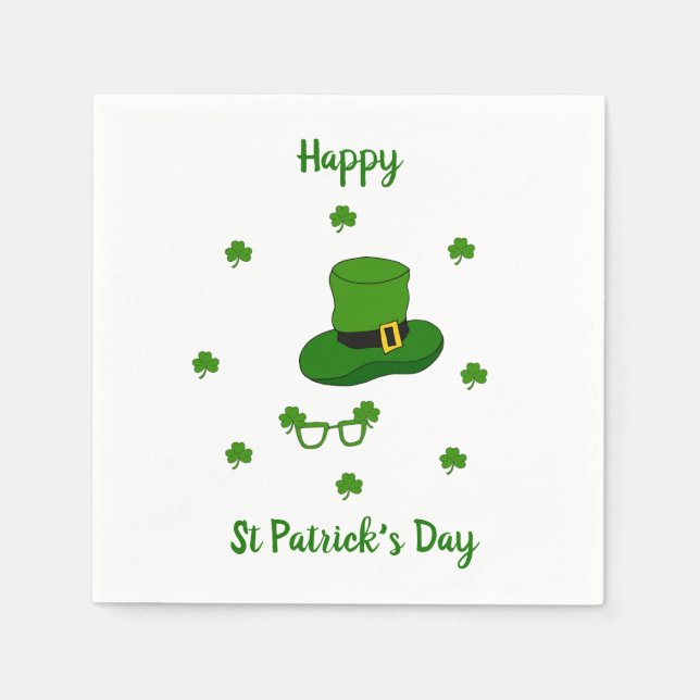 Minimalistisk Cute Lycklig St patrick's day Pappersservett (Framsidan)