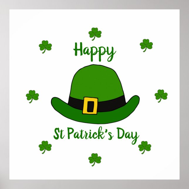 Minimalistisk Cute Lycklig St patrick's day Poster (Framsidan)