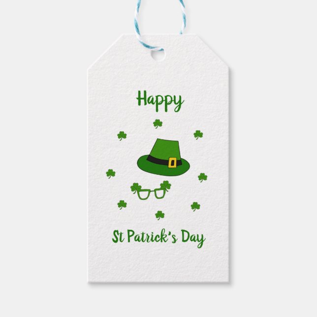 Minimalistisk Cute Lycklig St patrick's day Presentetikett (Framsidan)