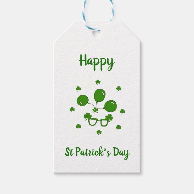 Minimalistisk Cute Lycklig St patrick's day Presentetikett (Framsidan)