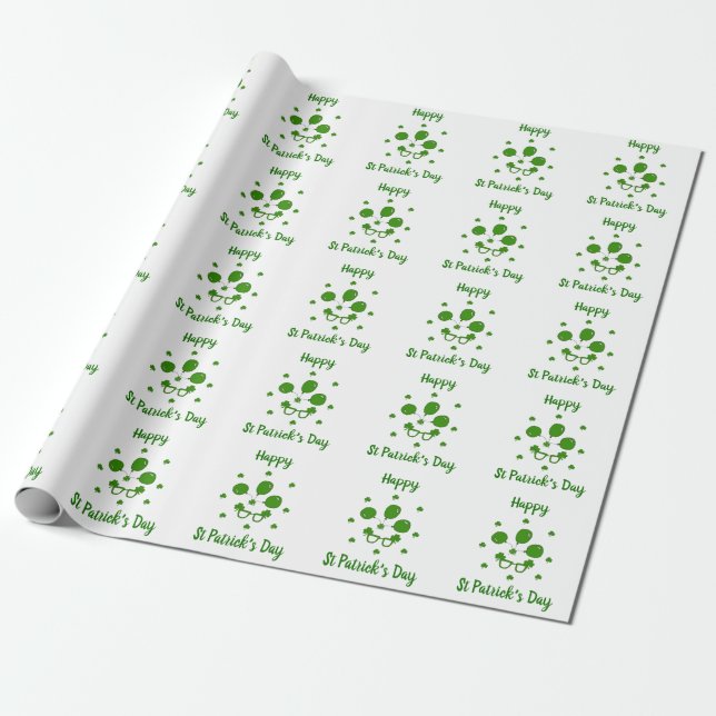 Minimalistisk Cute Lycklig St patrick's day Presentpapper (Utrullad)