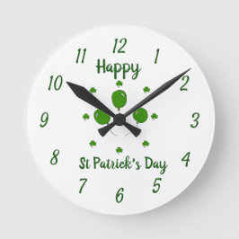 Minimalistisk Cute Lycklig St patrick's day Rund Klocka