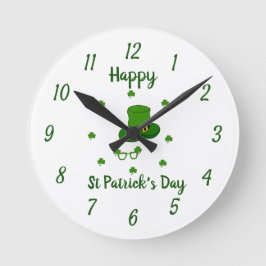 Minimalistisk Cute Lycklig St patrick's day Rund Klocka