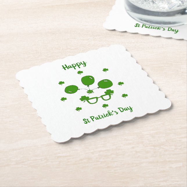 Minimalistisk Cute Lycklig St patrick's day Underlägg Papper (Vinklad)
