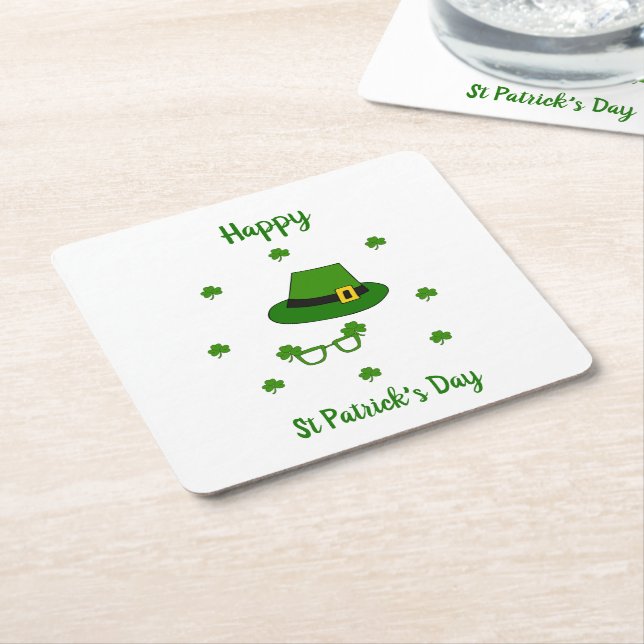 Minimalistisk Cute Lycklig St patrick's day Underlägg Papper Kvadrat (Vinklad)