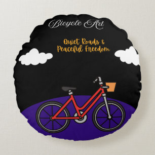 Minimalistisk cykelkonst design rund kudde