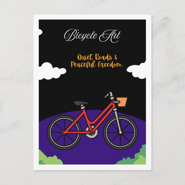 Minimalistisk cykelkonst design vykort (Framsida)