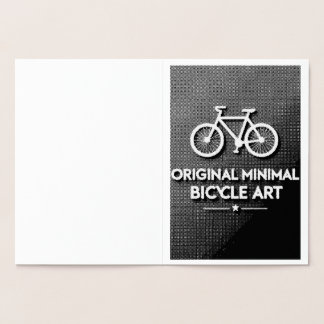 Minimalistisk cykelkonst folierat kort