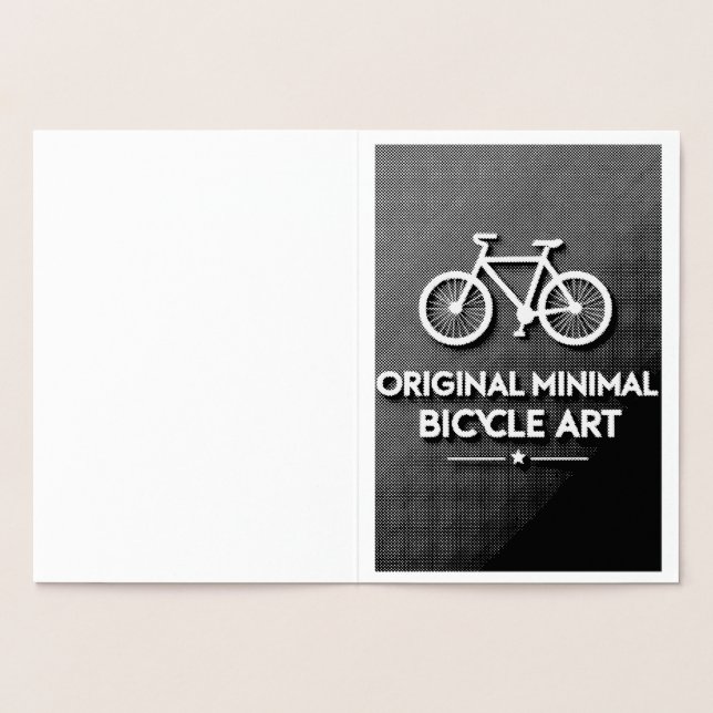 Minimalistisk cykelkonst folierat kort (Insida)