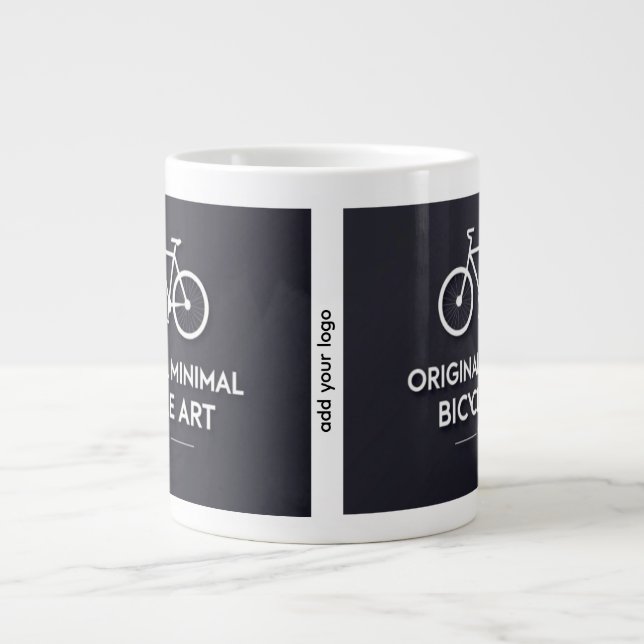 Minimalistisk cykelkonst jumbo mugg (Framsidan)