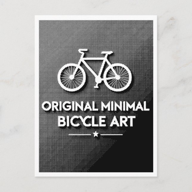 Minimalistisk cykelkonst vykort (Framsida)