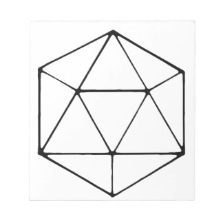 Minimalistisk D20-design Tabletop Gamer Geek Anteckningsblock