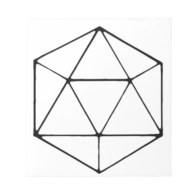 Minimalistisk D20-design Tabletop Gamer Geek Anteckningsblock (Framsida)