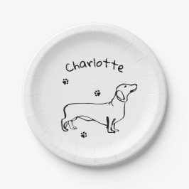 Minimalistisk Dachshund Art - Din text, Stil