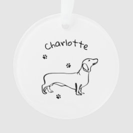 Minimalistisk Dachshund Art - Din text, Stil