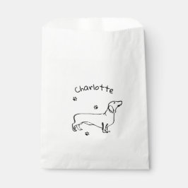 Minimalistisk Dachshund Art - Din text, Stil