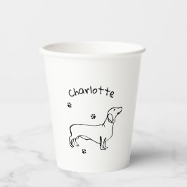 Minimalistisk Dachshund Art - Din text, Stil