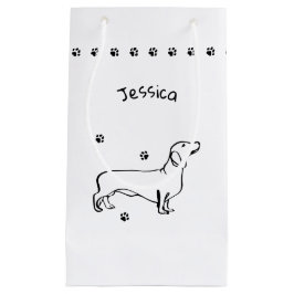 Minimalistisk Dachshund Art - Din text, Stil