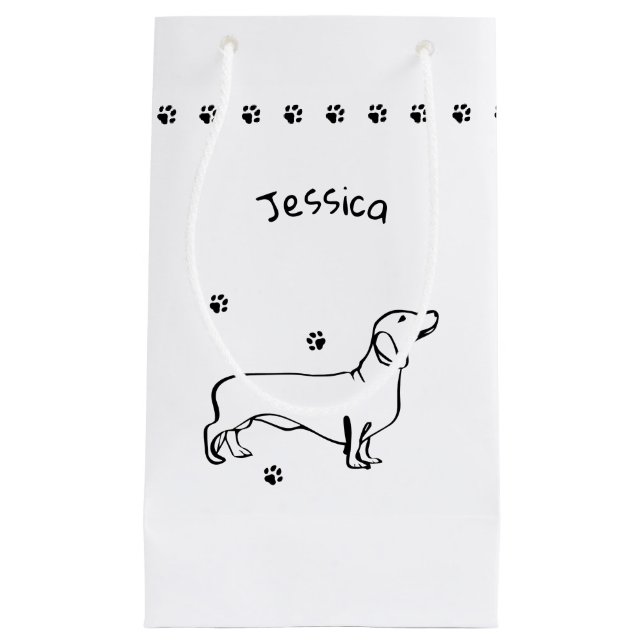 Minimalistisk Dachshund Art - Din text, Stil (Framsidan)