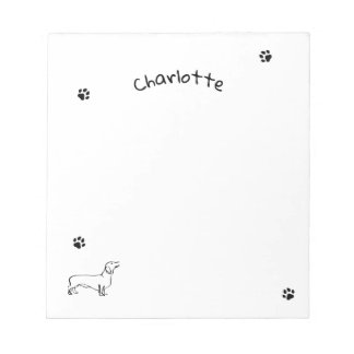 Minimalistisk Dachshund Art - Din text, Stil Anteckningsblock
