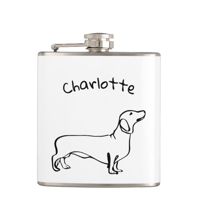 Minimalistisk Dachshund Art - Din text, Stil Fickplunta (Framsidan)