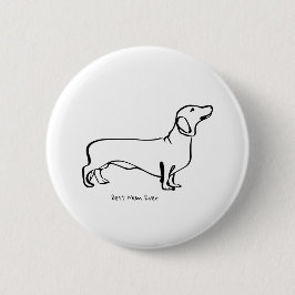 Minimalistisk Dachshund Art - Din text, Stil Knapp