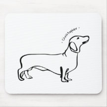 Minimalistisk Dachshund Art - Din text, Stil