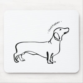Minimalistisk Dachshund Art - Din text, Stil Musmatta