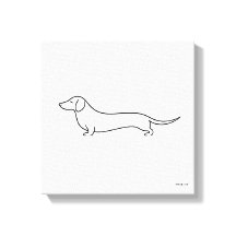 Minimalistisk Dachshund Enkel Linje Konst Canvastr