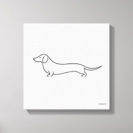 Minimalistisk Dachshund Enkel Linje Konst Canvastr Canvastryck