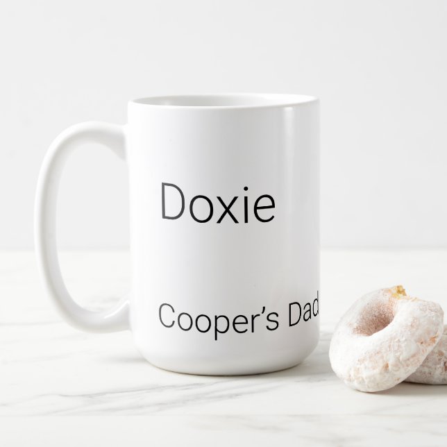 Minimalistisk Dachshund Kaffe kopp med eget namn (Med munk)