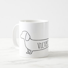 Minimalistisk Dachshund Wiener Hund Namn Kaffemugg
