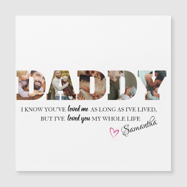 Minimalistisk DADDY Photo Collage Lycklig Fars dag (Framsida)