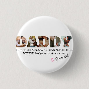 Minimalistisk DADDY Photo Collage Lycklig Fars dag Knapp