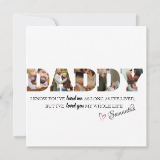 Minimalistisk DADDY Photo Collage Lycklig Fars dag Kort