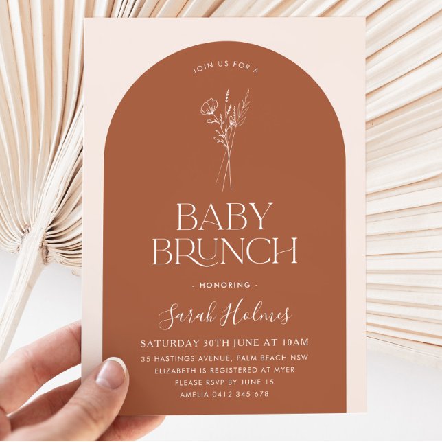 Minimalistisk dagbok över arch Baby Brunch babyklä Inbjudningar (Skapare uppladdad)