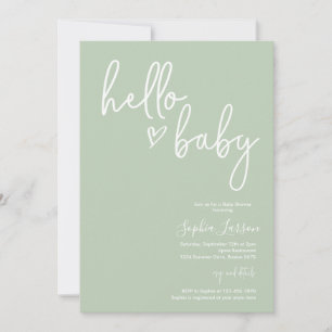 Minimalistisk daglig babystödraster för Grönt Inbjudningar