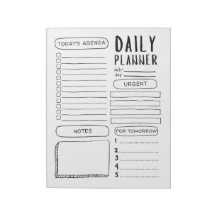 Minimalistisk daglig doodle-plan anteckningsblock