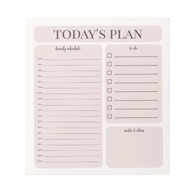 Minimalistisk daglig planerare anteckningsblock |  (Framsida)