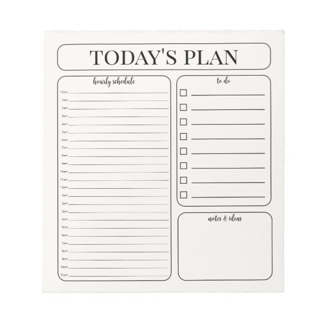 Minimalistisk daglig planerare anteckningsblock |  (Framsida)