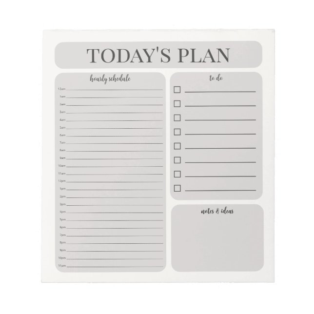 Minimalistisk daglig planerare anteckningsblock |  (Framsida)