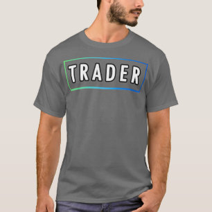 Minimalistisk dagshandlare med blå Grönt övertonin T Shirt