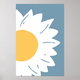 Minimalistisk Daisy Blomma Abstrakt Väggkonst