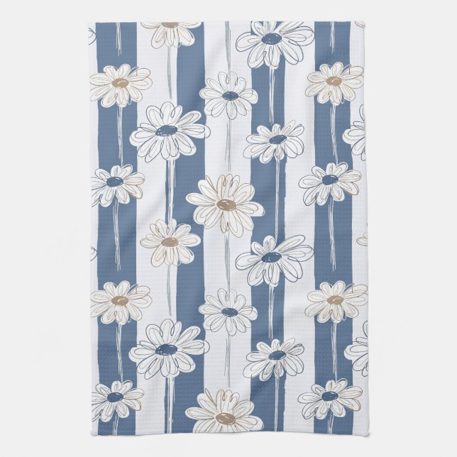 Minimalistisk Daisy Blommönster (3) Kökshandduk (Vertikal)