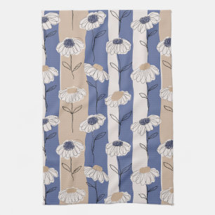 Minimalistisk Daisy Blommönster (4) Kökshandduk